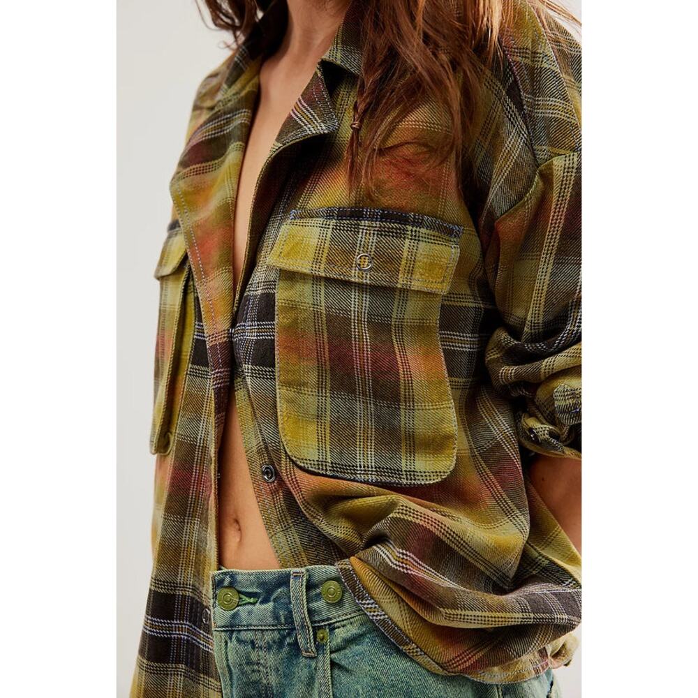 Free People Womens Izzie Cotton Button Front Cargo Shacket Size S 100% Cotton - Picture 4 of 12